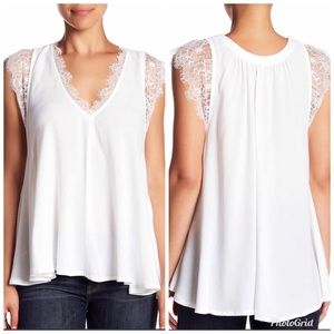 3/ $25 Free People Lovin’ On You Lace Trim Top L